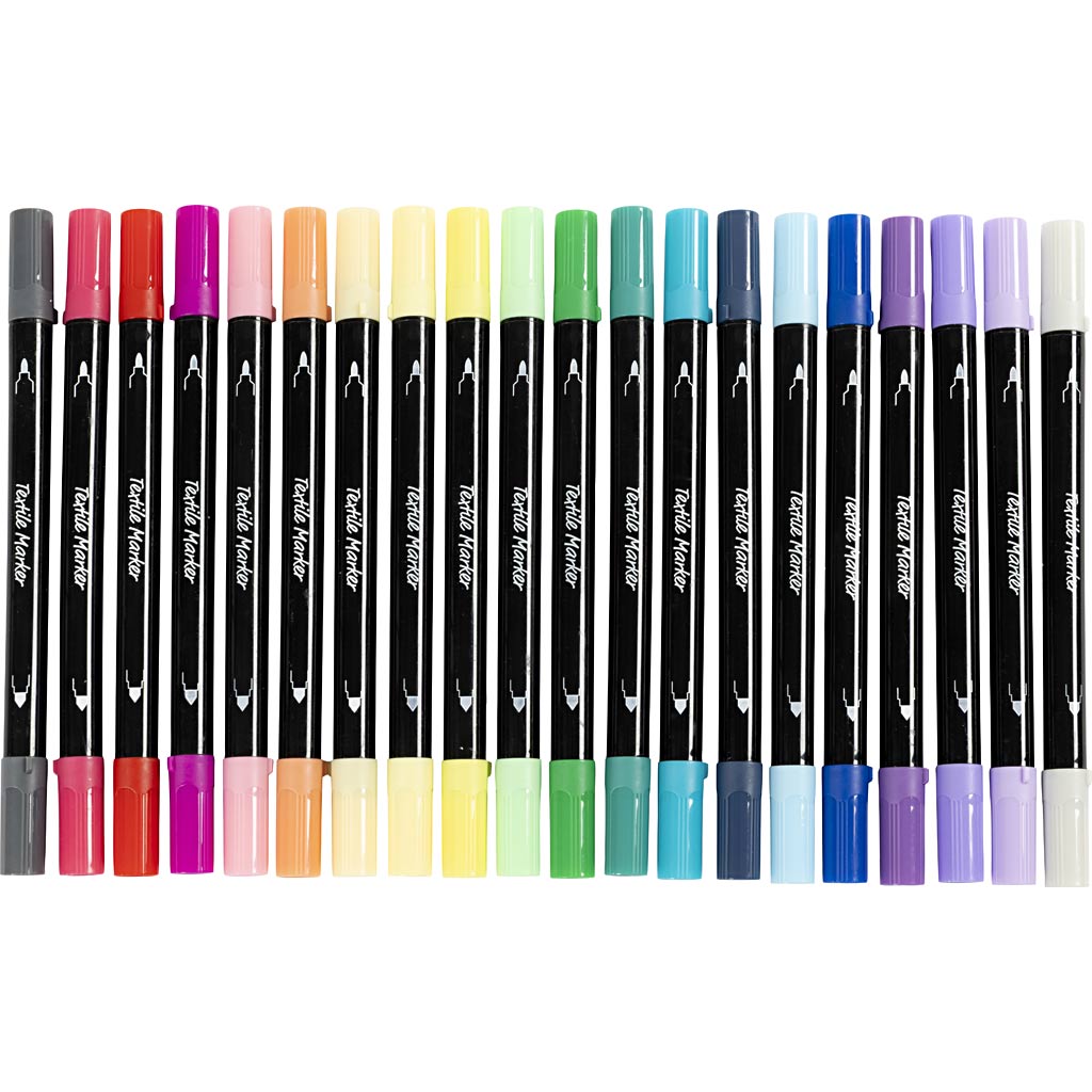 20 Textielstiften, extra kleuren