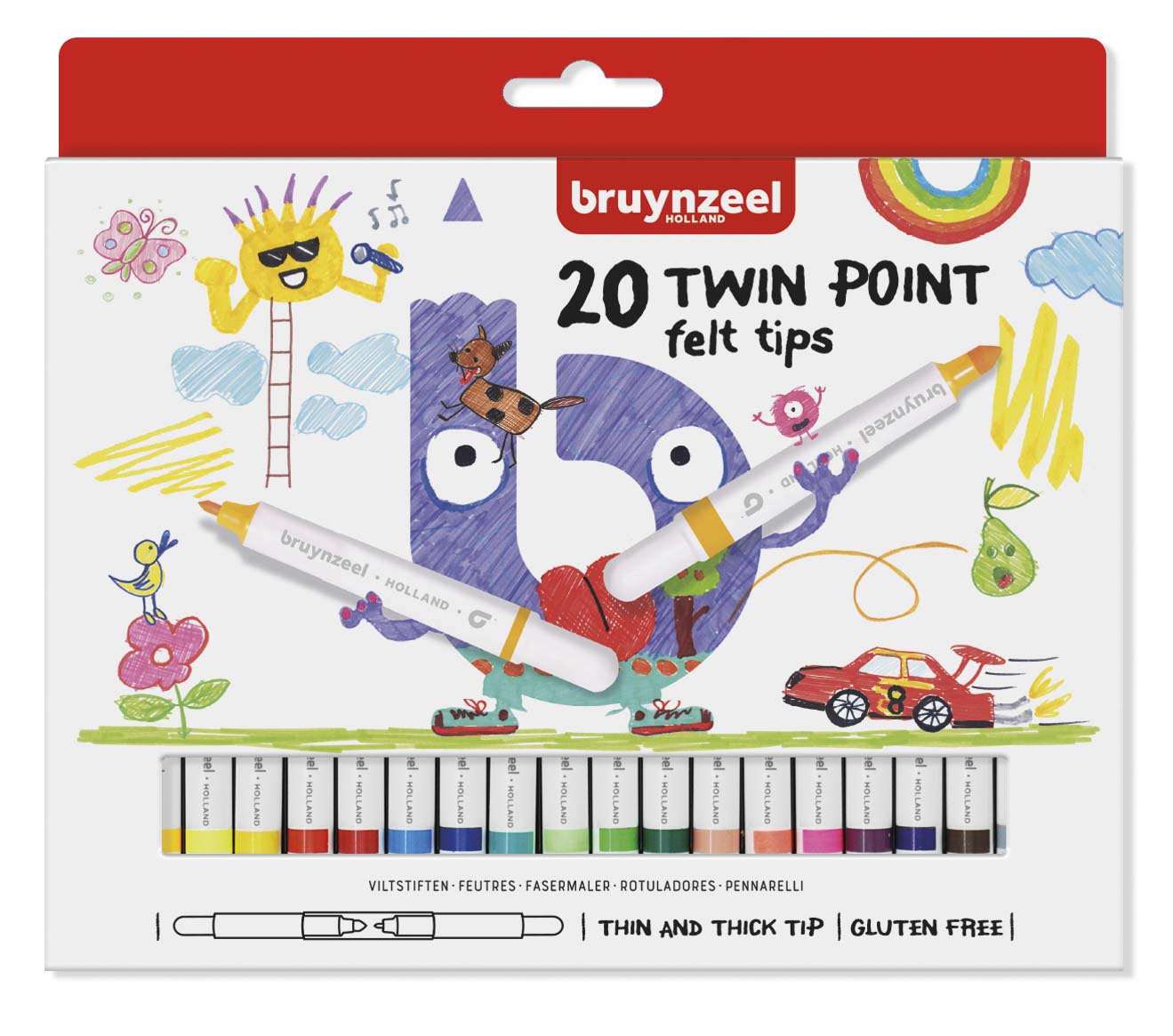 20 viltstiften Bruynzeel Twin Tip Points