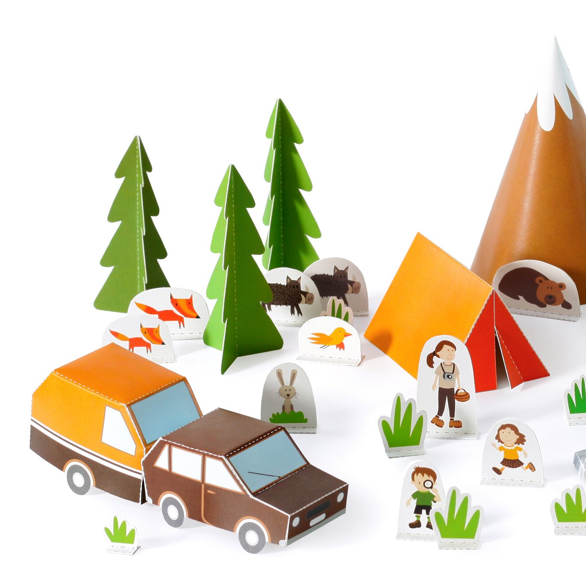 Camping - Duurzaam Papieren Speelset