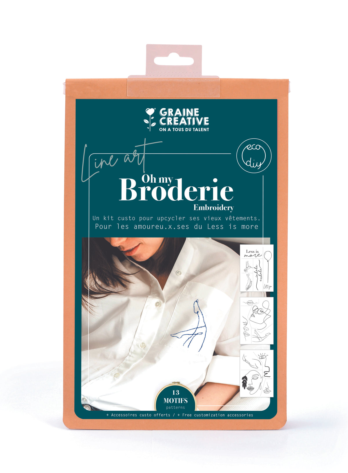 Line Art Borduurkit – Personaliseer je Outfit (incl. magisch papier)