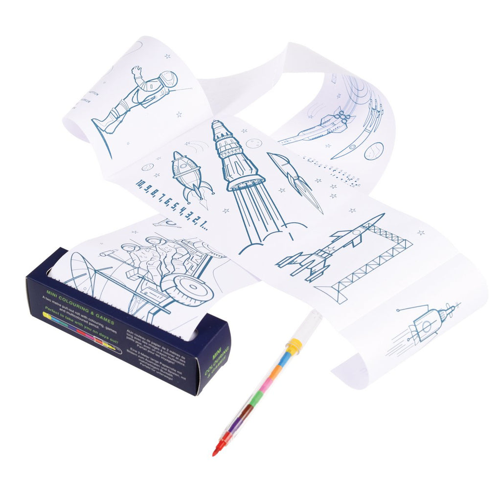 Mini kleurplaten- en spelletjesrol - Space Age