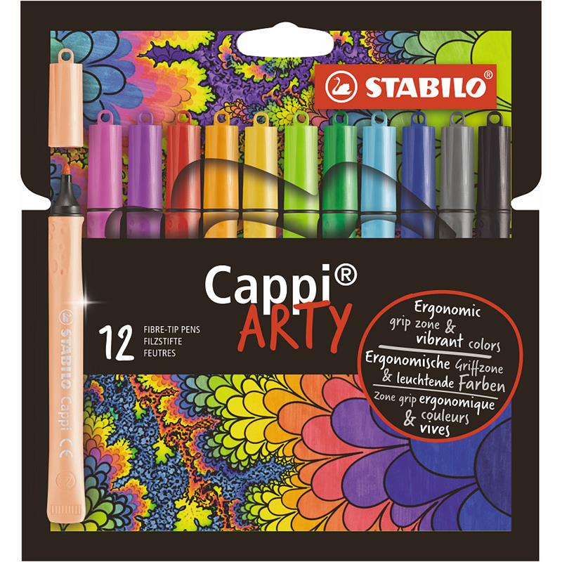 Viltstiften 12 kleuren Stabilo Cappi Arty