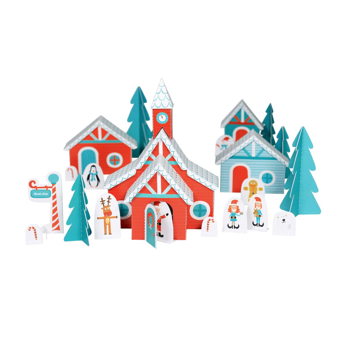 Kerstdorp - Duurzaam Papieren Speelset