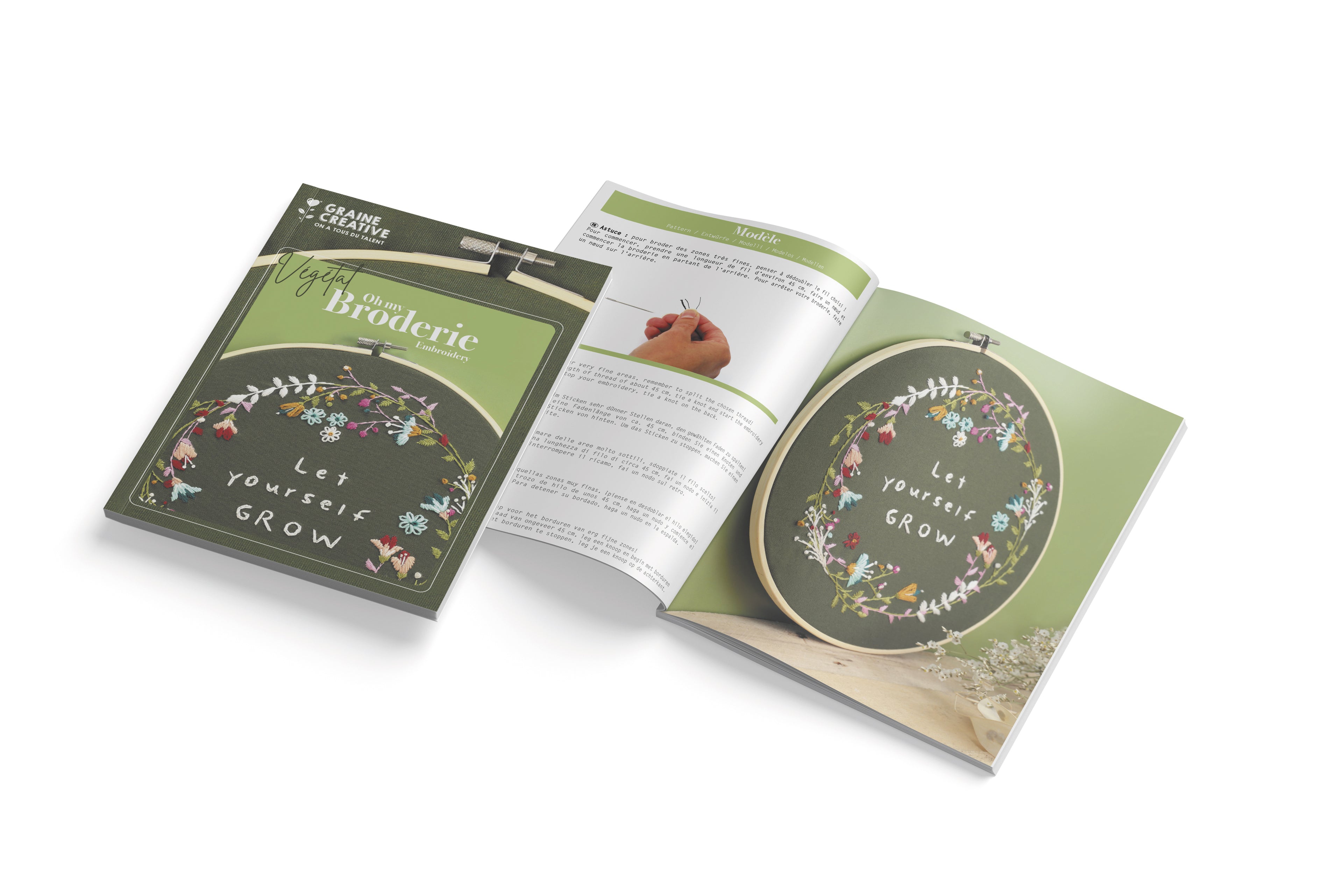 DIY Borduurset – Let Yourself Grow met bloemenpatroon