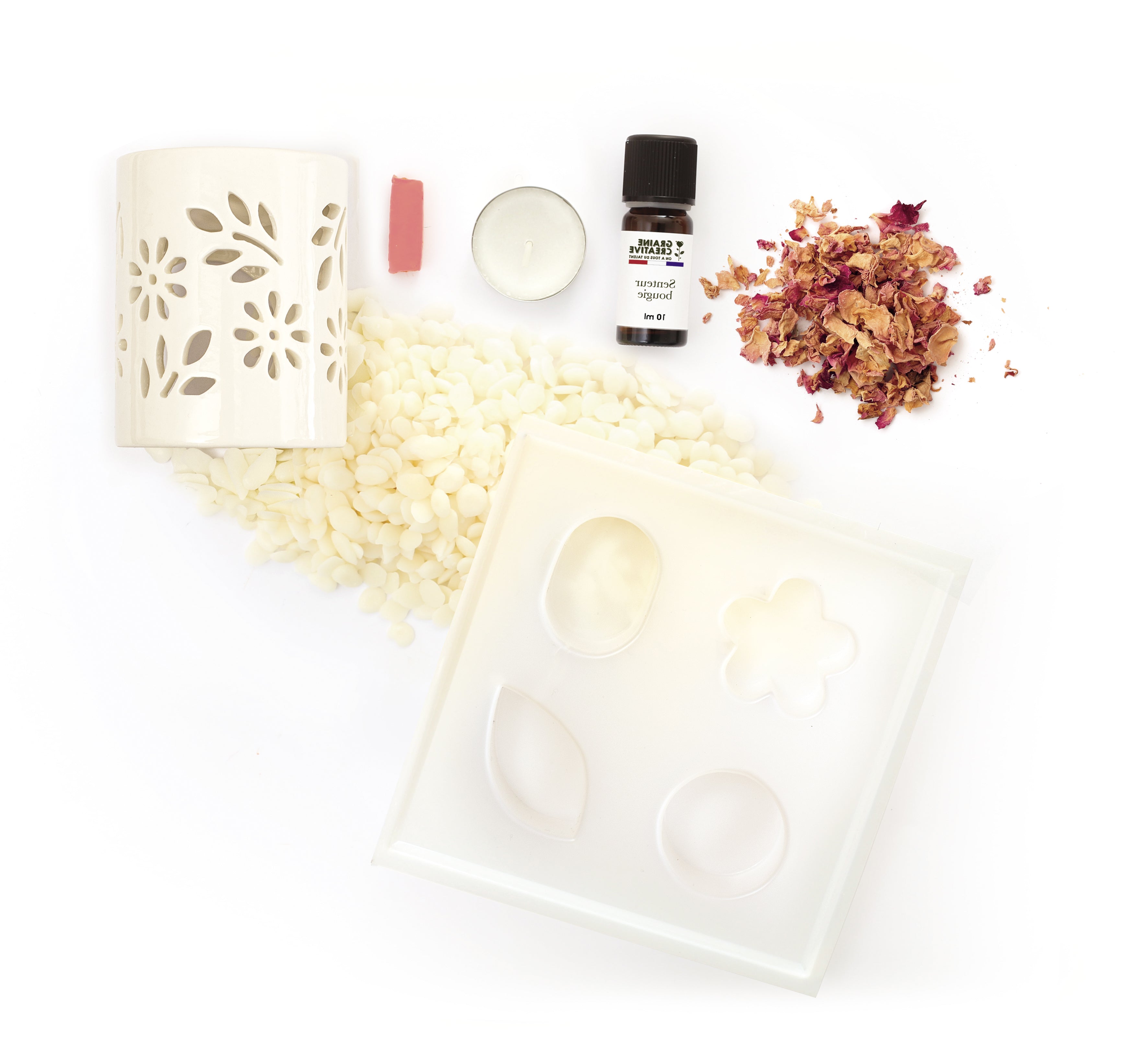 Waxmelts DIY Kit – Met bloemengeur & rozenblaadjes