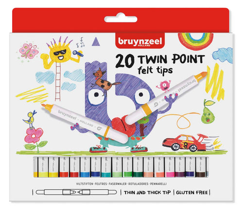 20 viltstiften Bruynzeel Twin Tip Points
