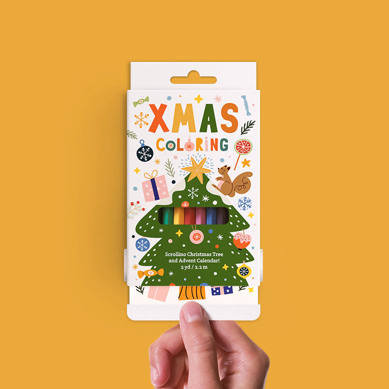 Kerstboom- en adventskalender om in te kleuren