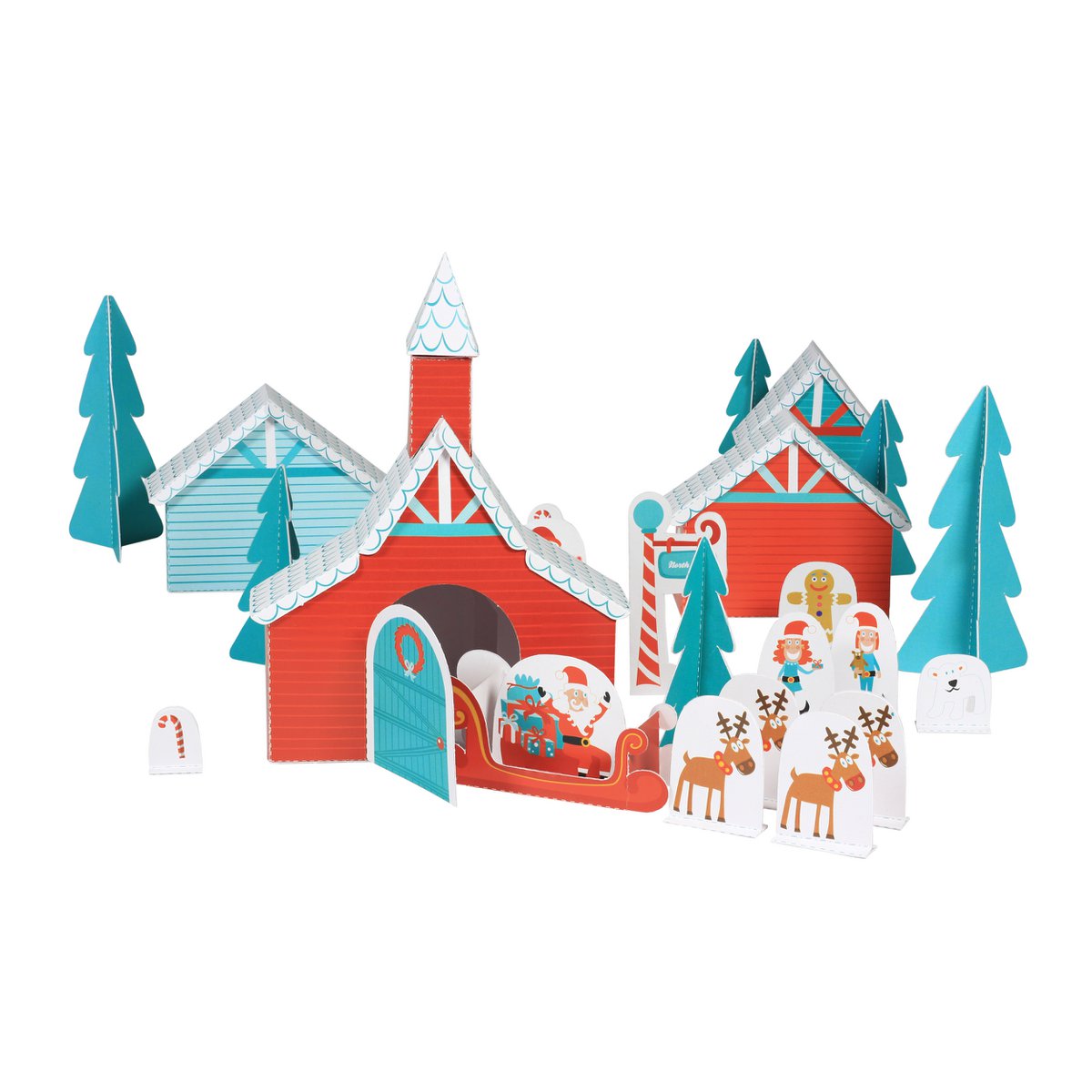 Kerstdorp - Duurzaam Papieren Speelset