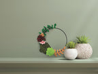 DIY viltset – Krans met vetplanten