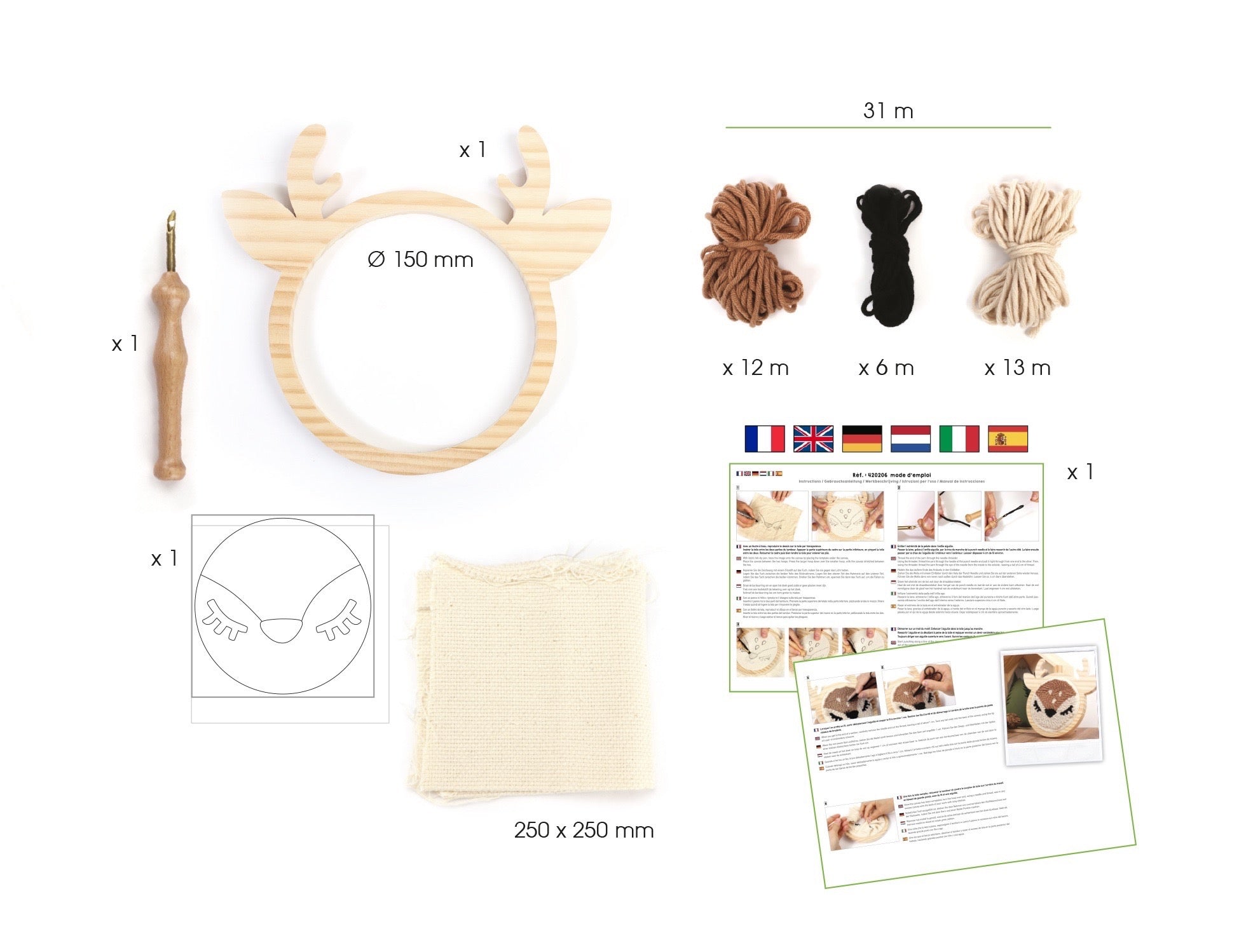 Creatieve Punch Needle Set – Hert voor aan de muur