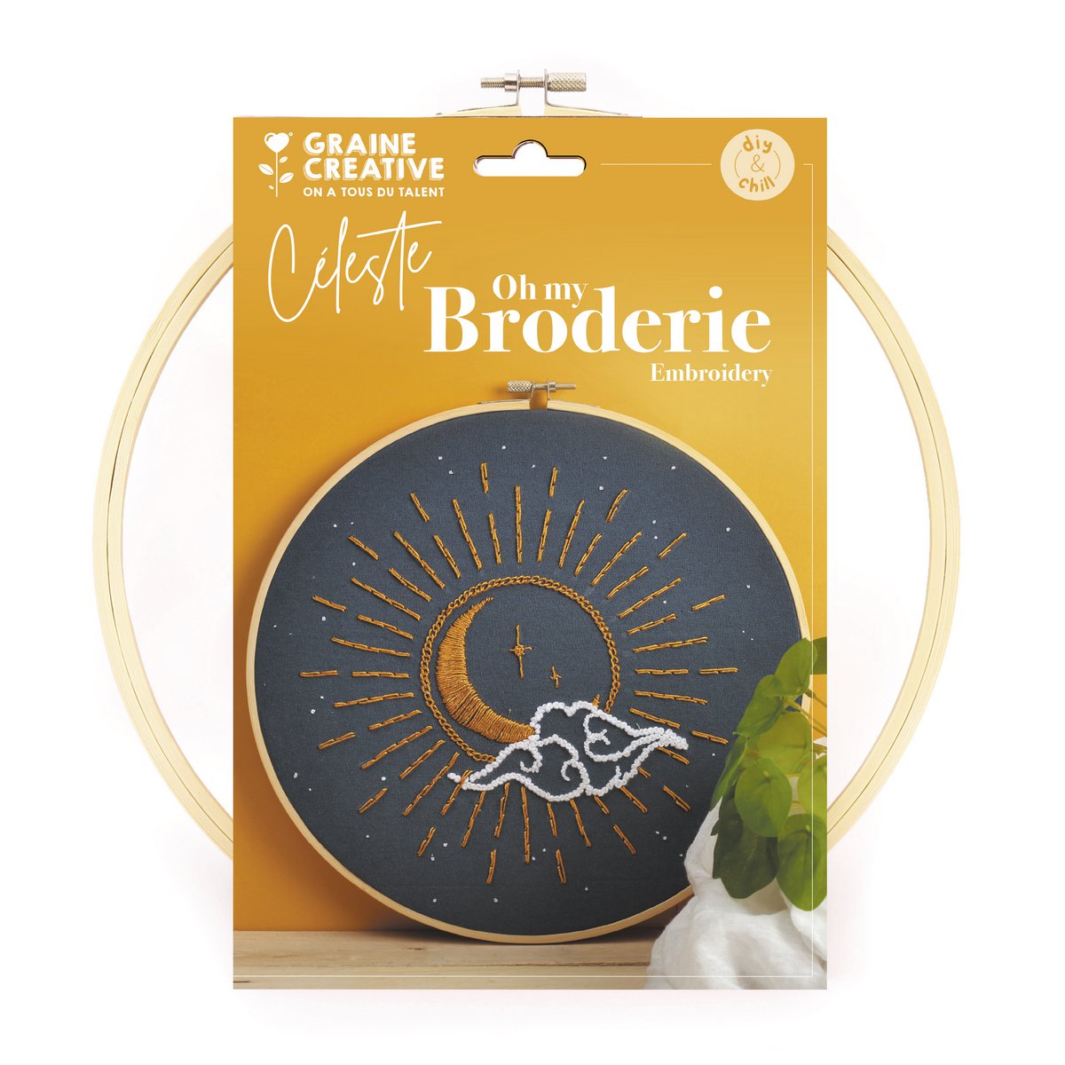 Hemelse Borduurkit – DIY met maanpatroon