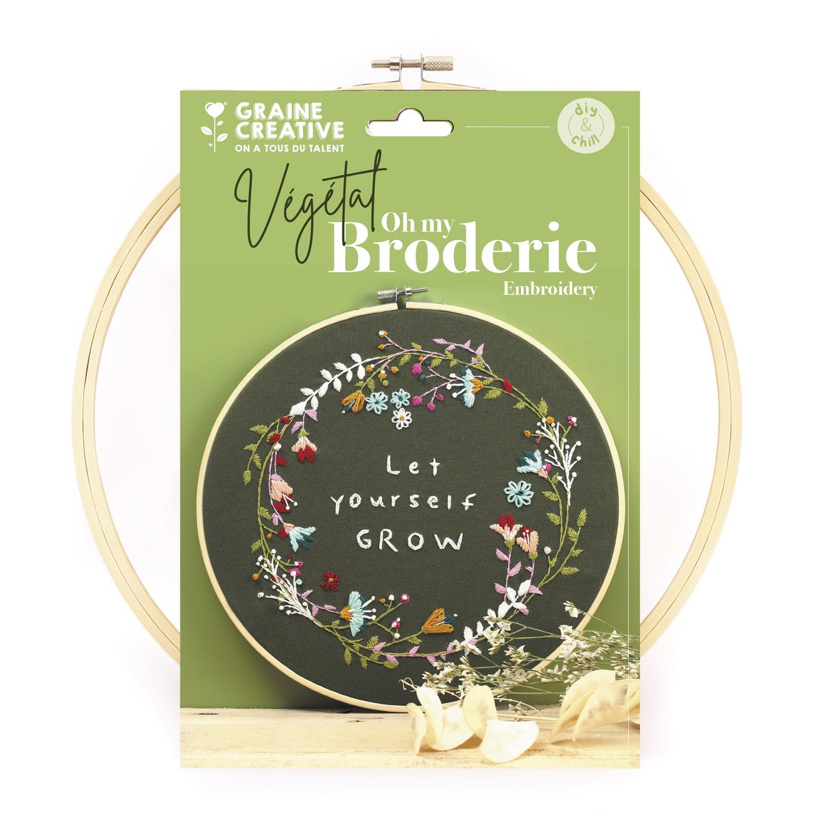 DIY Borduurset – Let Yourself Grow met bloemenpatroon